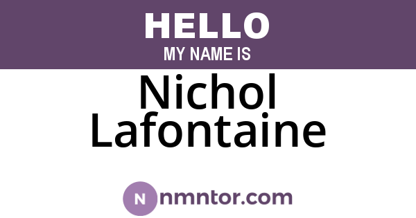 Nichol Lafontaine