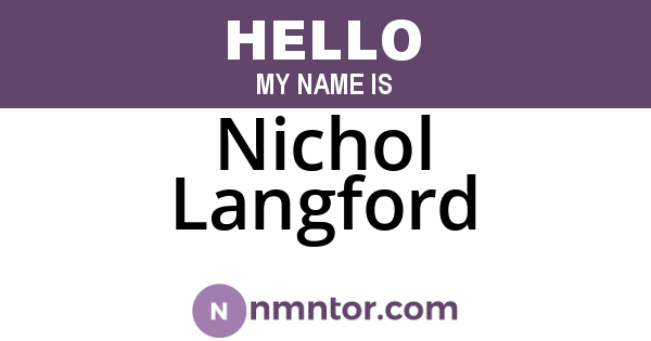 Nichol Langford
