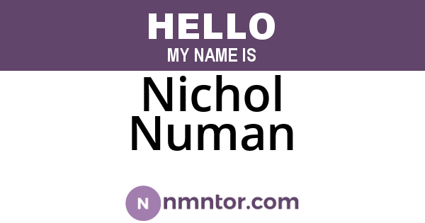 Nichol Numan