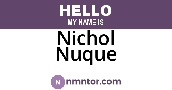 Nichol Nuque