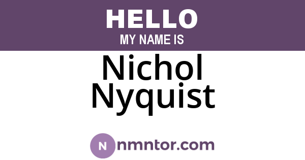 Nichol Nyquist