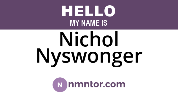 Nichol Nyswonger