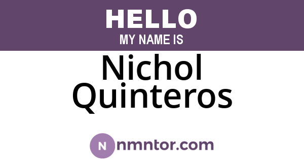 Nichol Quinteros