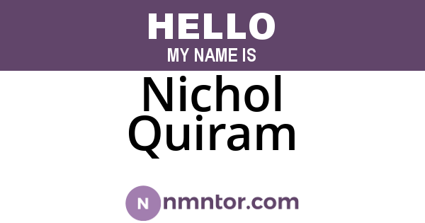 Nichol Quiram