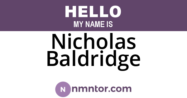 Nicholas Baldridge