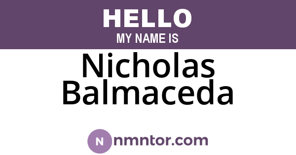 Nicholas Balmaceda