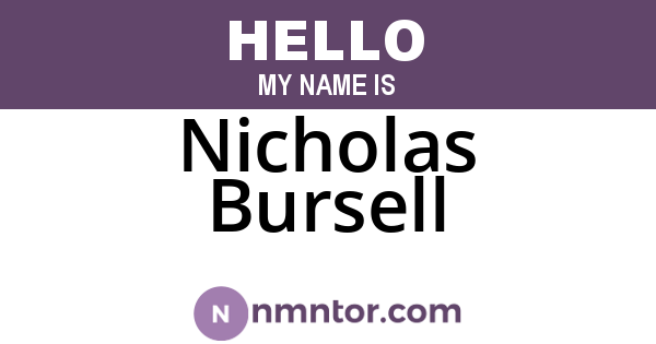 Nicholas Bursell