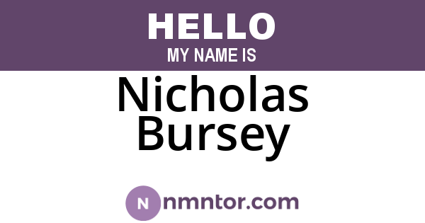 Nicholas Bursey