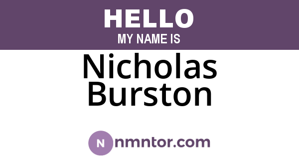 Nicholas Burston