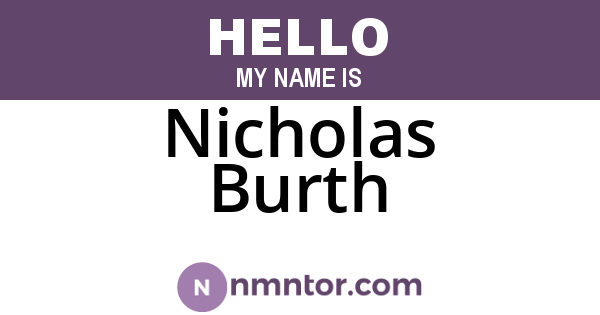 Nicholas Burth
