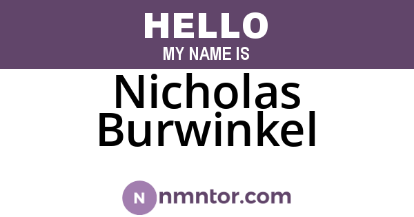 Nicholas Burwinkel