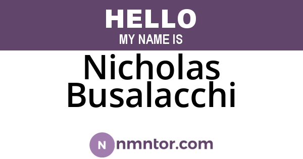 Nicholas Busalacchi