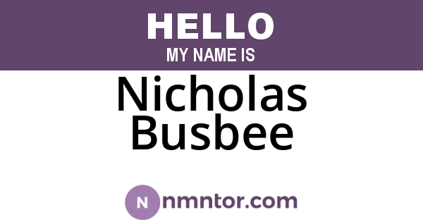 Nicholas Busbee