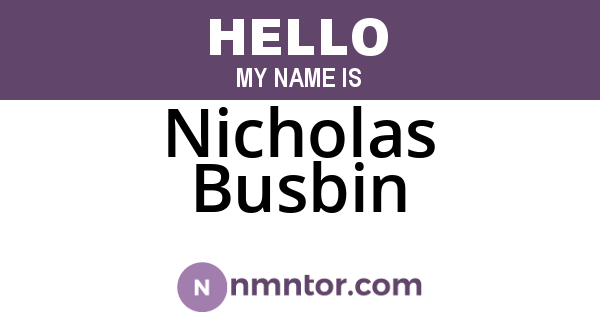 Nicholas Busbin