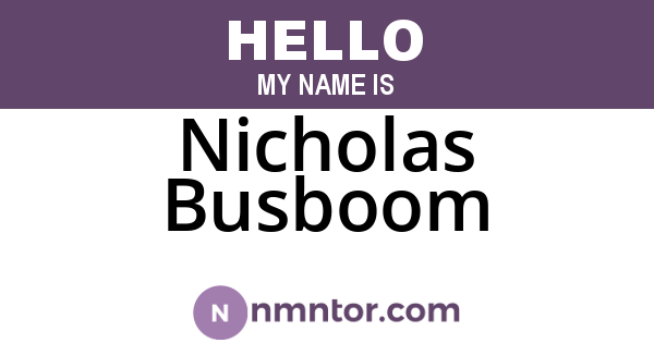 Nicholas Busboom