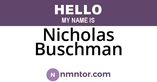 Nicholas Buschman
