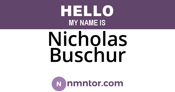Nicholas Buschur