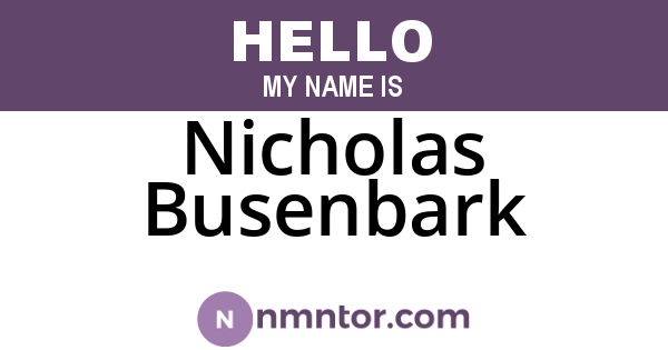 Nicholas Busenbark