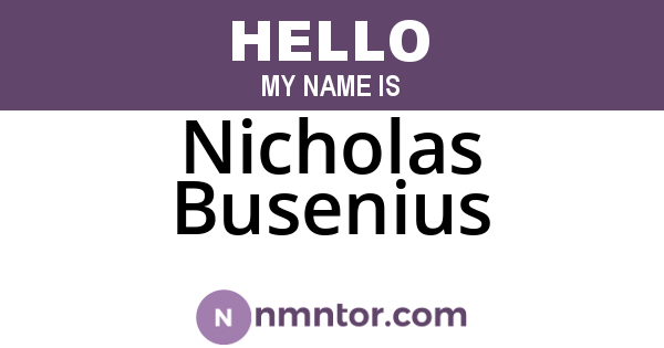 Nicholas Busenius