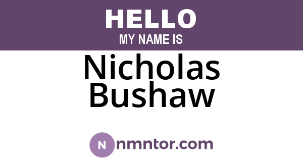 Nicholas Bushaw