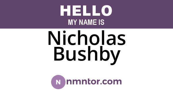 Nicholas Bushby
