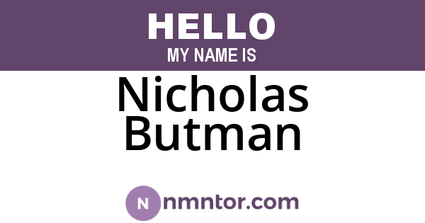 Nicholas Butman