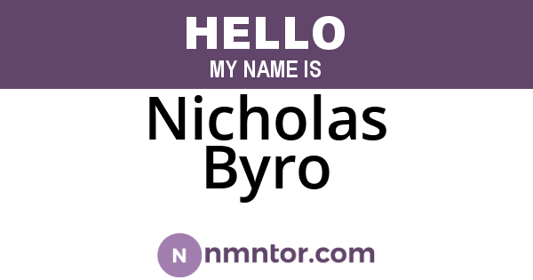 Nicholas Byro