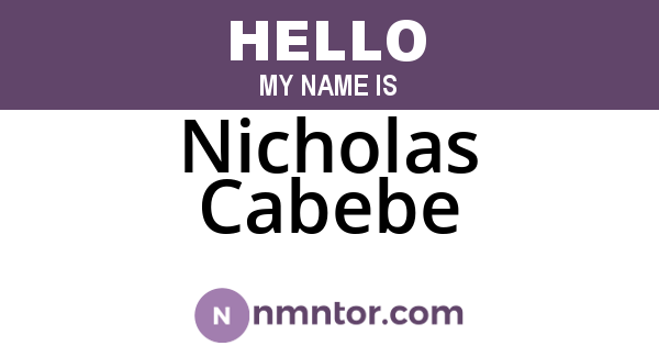 Nicholas Cabebe