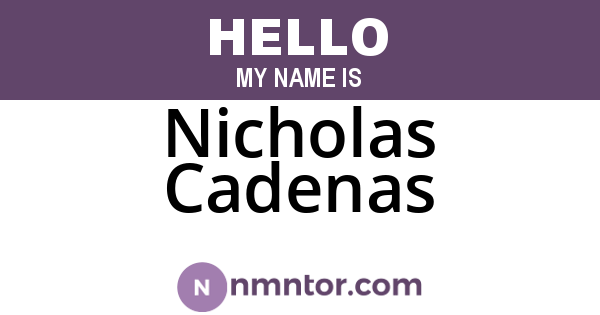 Nicholas Cadenas