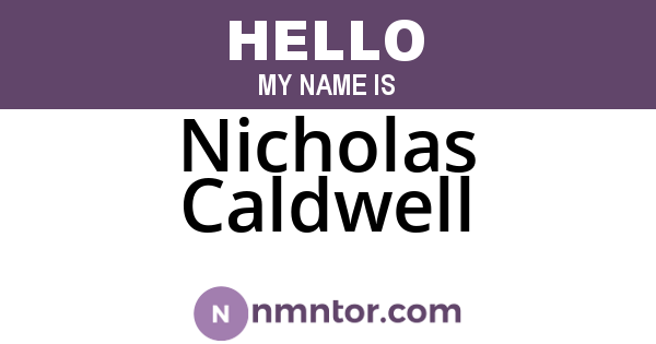 Nicholas Caldwell