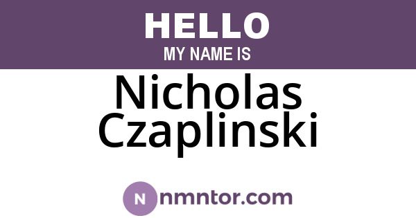 Nicholas Czaplinski