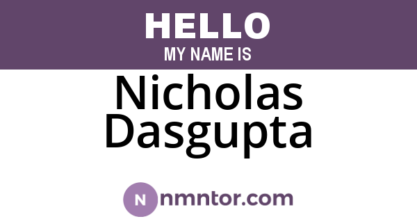 Nicholas Dasgupta