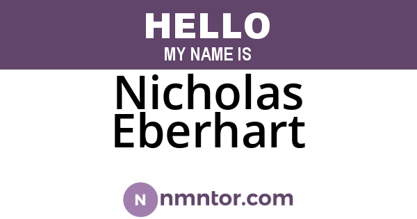Nicholas Eberhart