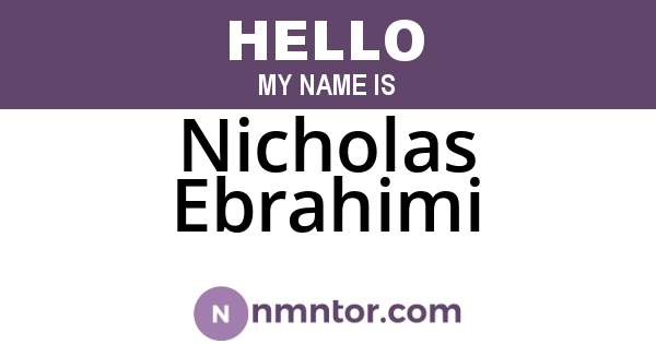 Nicholas Ebrahimi