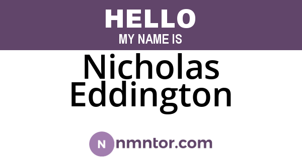Nicholas Eddington