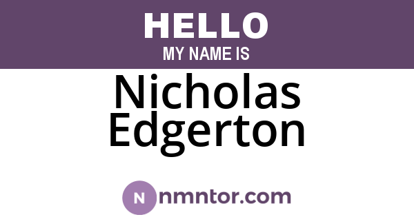 Nicholas Edgerton