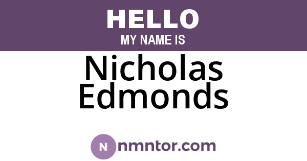 Nicholas Edmonds