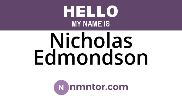 Nicholas Edmondson