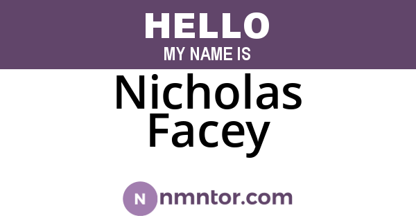 Nicholas Facey