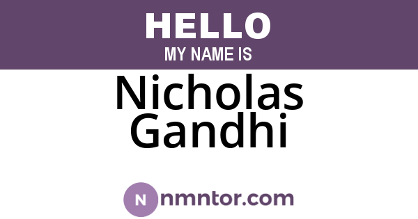 Nicholas Gandhi