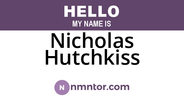 Nicholas Hutchkiss