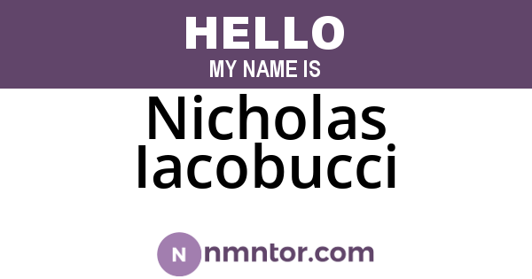 Nicholas Iacobucci
