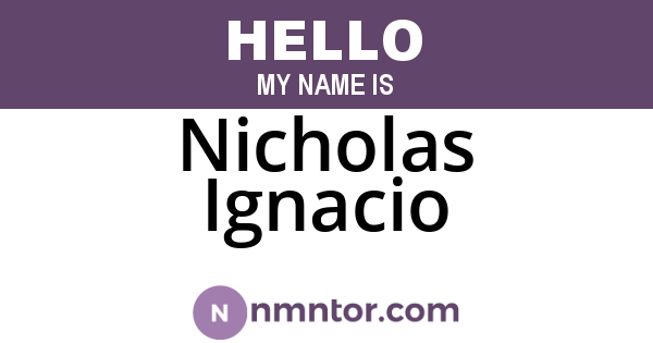 Nicholas Ignacio