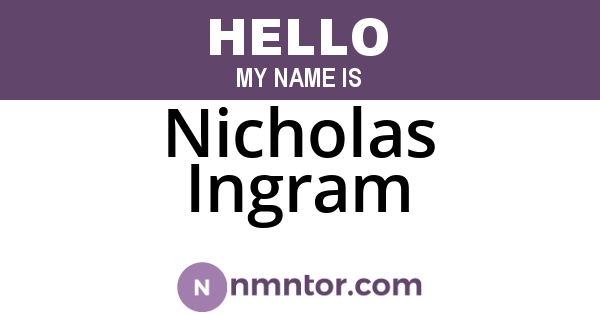 Nicholas Ingram