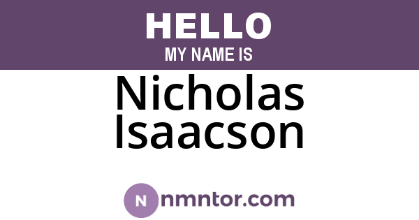 Nicholas Isaacson