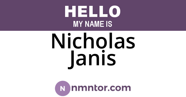 Nicholas Janis