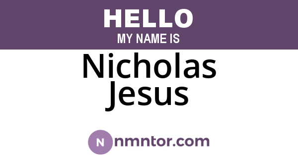 Nicholas Jesus