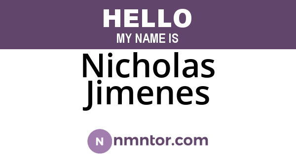 Nicholas Jimenes