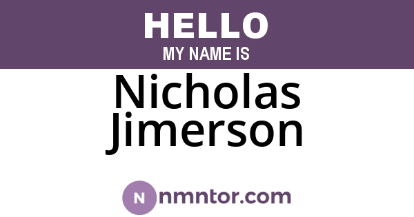 Nicholas Jimerson