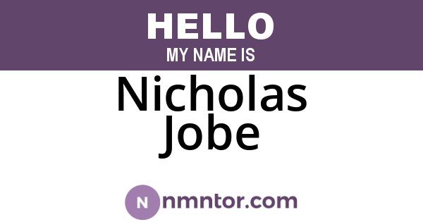 Nicholas Jobe